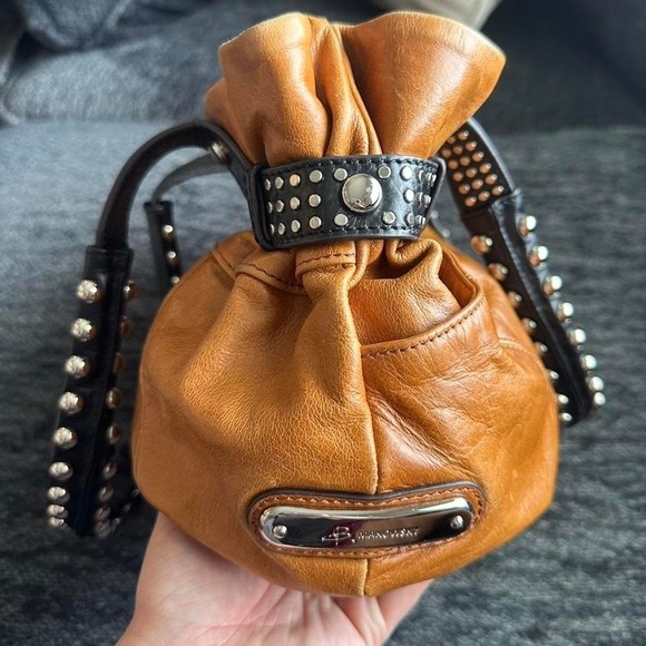 B. Makowsky genuine leather studded shoulder bag - Picture 4 of 8
